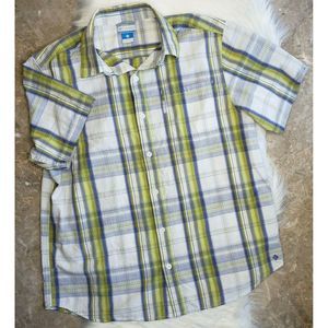 COLUMBIA Button Up Short Sleeve Shirt Plaid Sz Lg